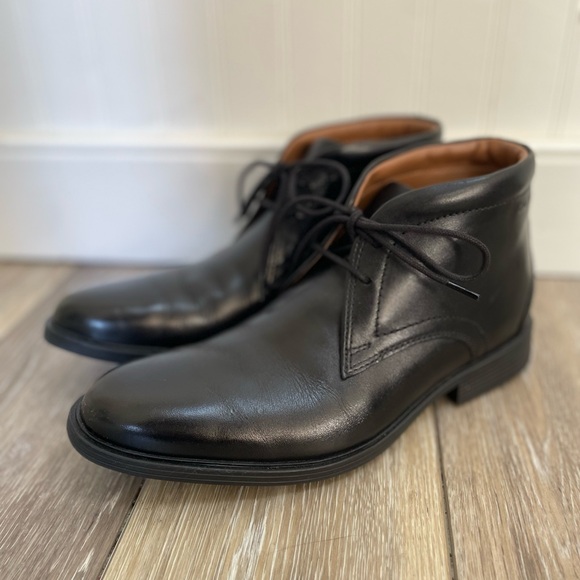 CLARKS Widdon Mid Leather Lace Up Chukka Boot in Black Men’s Size 7 - Picture 5 of 13
